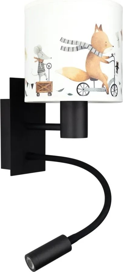 Brilagi - Lampă LED flexibilă BOBO 1xE27/25W/230V + LED/3W neagră/albă/animăluțe