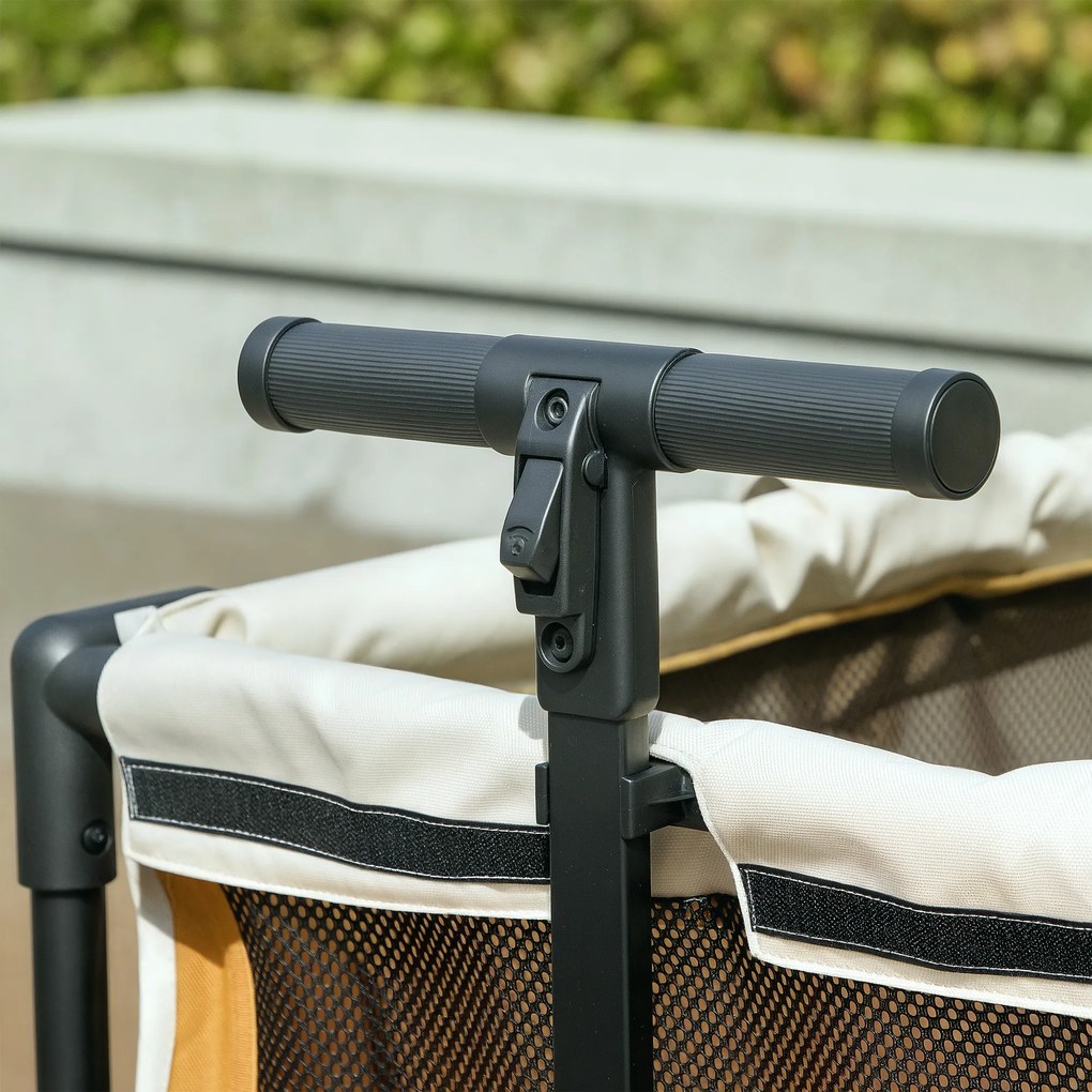 PawHut Cărucior pentru câini buggy pliabil pentru câini și pisici până la 30 kg 110 x 65 x 102 cm Maro | Aosom Romania