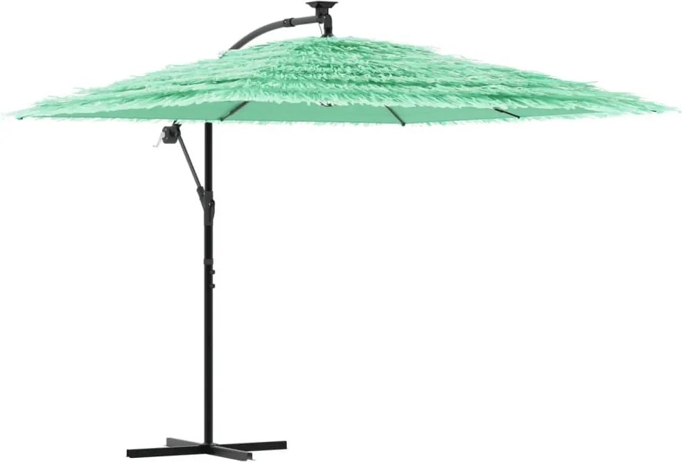 vidaXL Umbrelă soare de grădină cu stâlp din oțel, verde 269x269x235cm