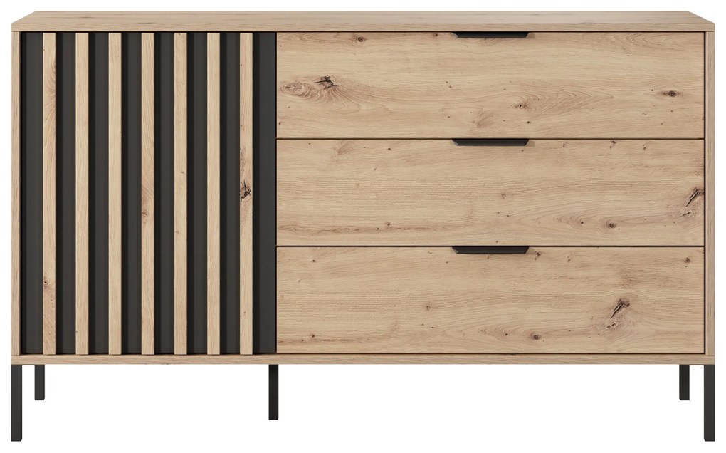 Comodă Tallin 138 (Stejar artisan + antracit). 1071400