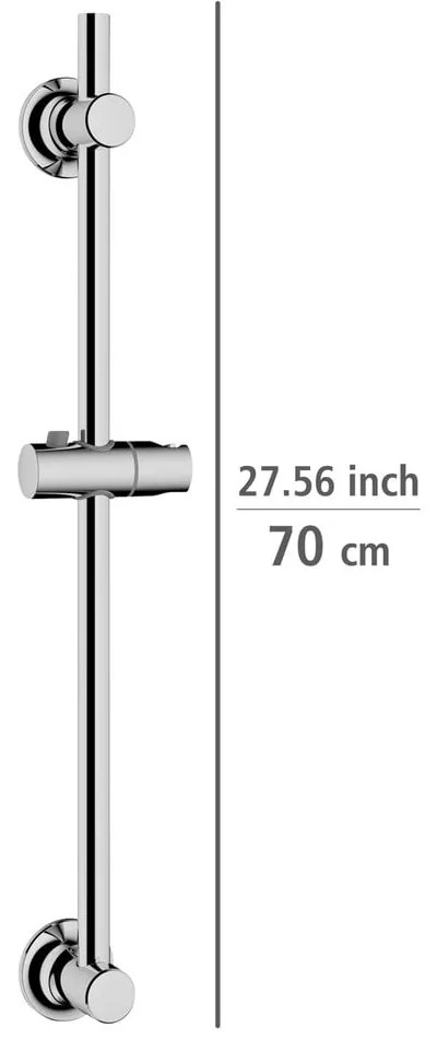 Tijă de duș autoadezivă argintiu-lucios din oțel inoxidabil 70 cm – Wenko