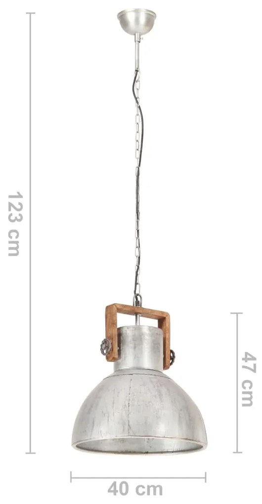 Lampa suspendata industriala 25 W, argintiu, 40 cm, E27, rotund Argintiu,    40 cm, 1