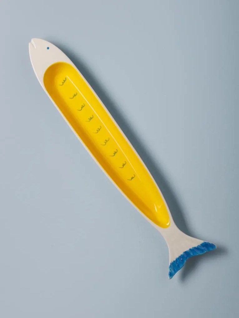 Set 2 tavi in forma de peste, din ceramica, Sardines