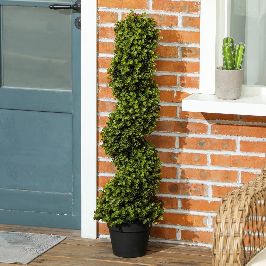 HOMCOM Set de 2 plante decorative, Plante artificiale în ghiveci, Plante artificiale pentru casă, interior, exterior, 90 cm, Verde | Aosom Romania