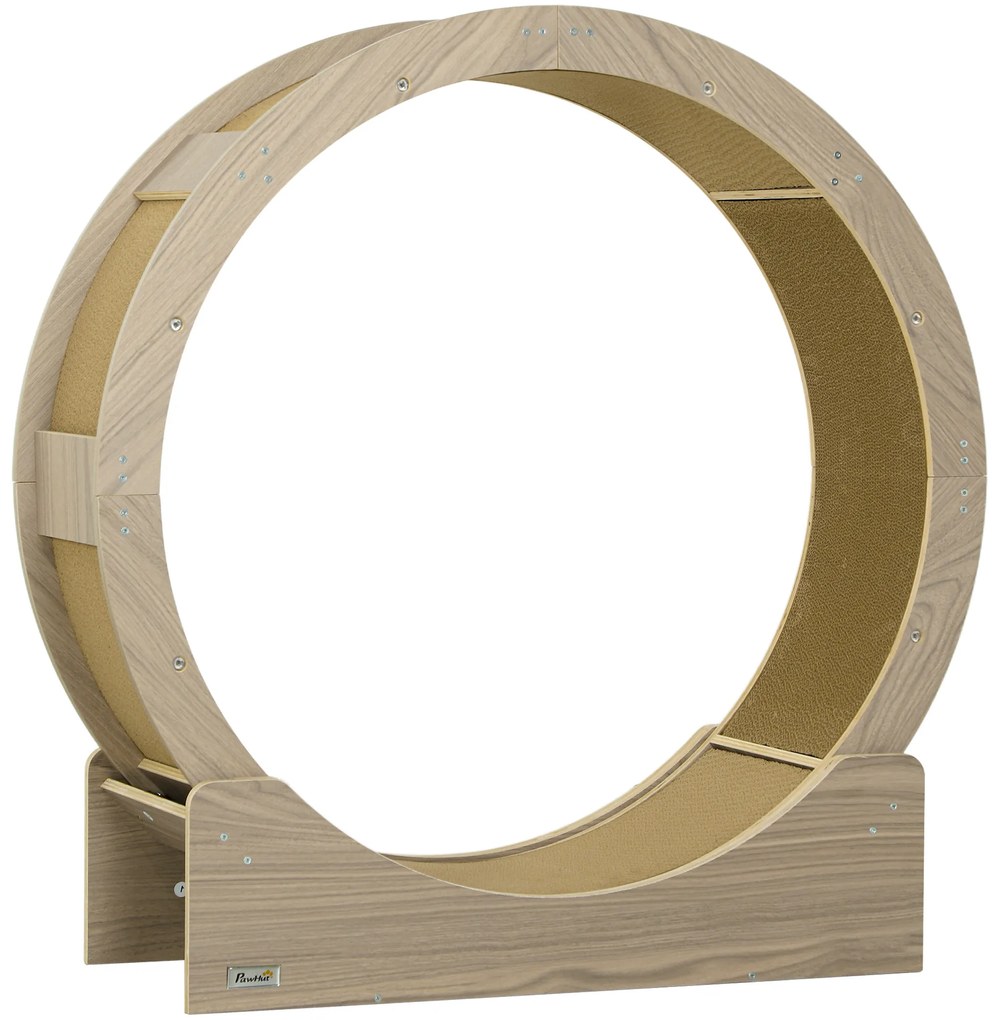 PawHut Roata de alergare pentru pisici, 91 cm, cu frână, covor de zgâriere, roată de pisică pentru mișcare sănătoasă, nuc | Aosom Romania