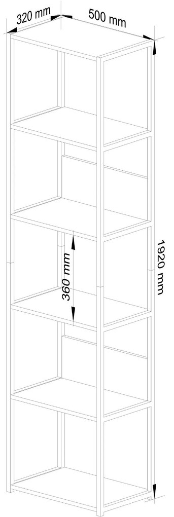 Raft Izumi II (negru + stejar craft). 1071303