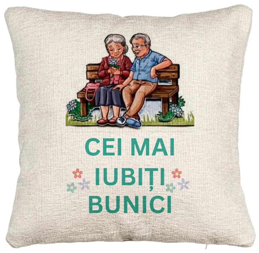 Perna Decorativa Canapea pentru Bunici 9, 40x40 cm, Cu fermoar