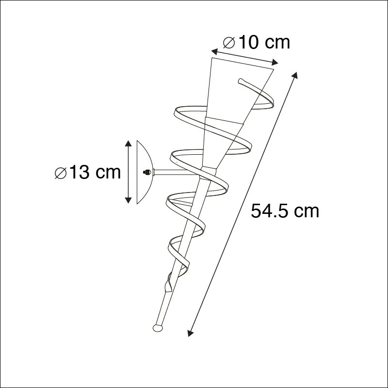 Aplică rustică maro ruginiu cu sticlă crem - Castle