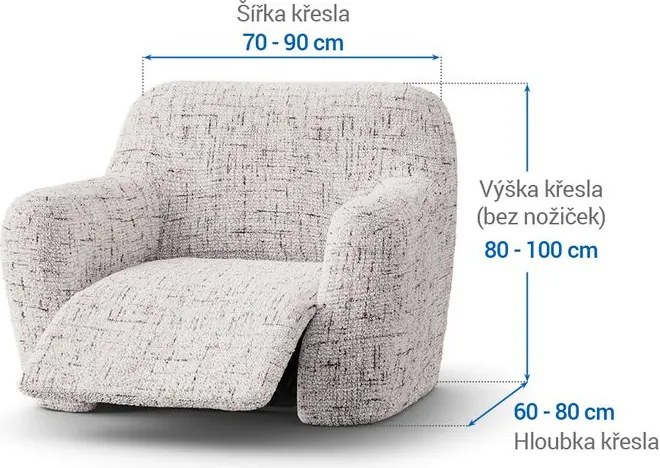 Gaico Huse bielastice VITTORIA smântânii fotoliu de relaxare (l. 70 - 90 cm)
