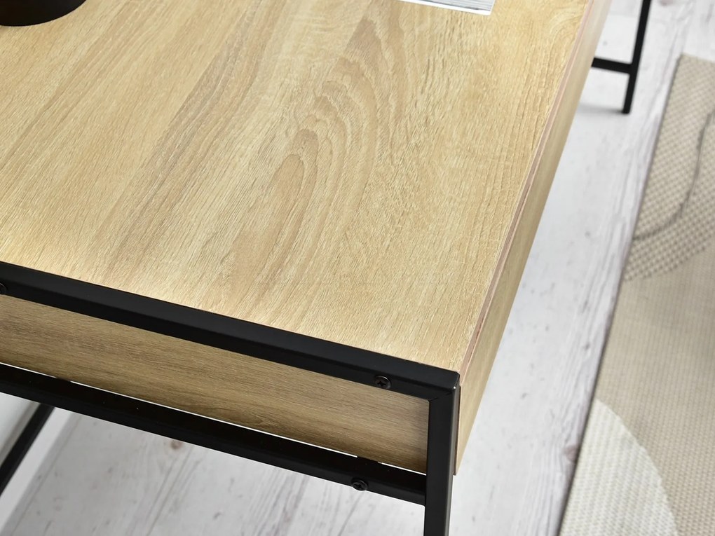 Masă PC Unica (sonoma + negru). Promo -23%. 1109858