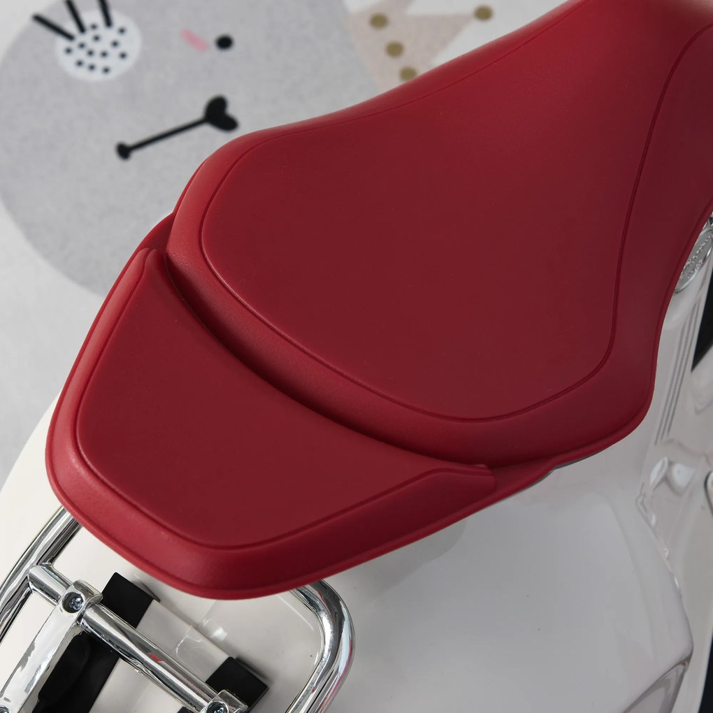 HOMCOM Motocicleta Jucarie cu Licenta Oficiala Vespa, pentru Copii 3+ Ani, cu 2 Roti Suplimentare, Lumini si Sunete, 108x49x75cm Roz | Aosom Romania