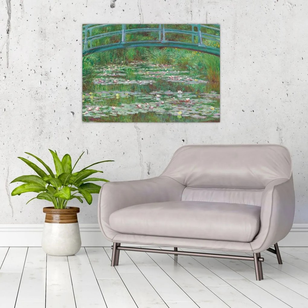 Tablou pe sticlă - Claude Monet, The Japanese Footbridge, reproducere (70x50 cm)