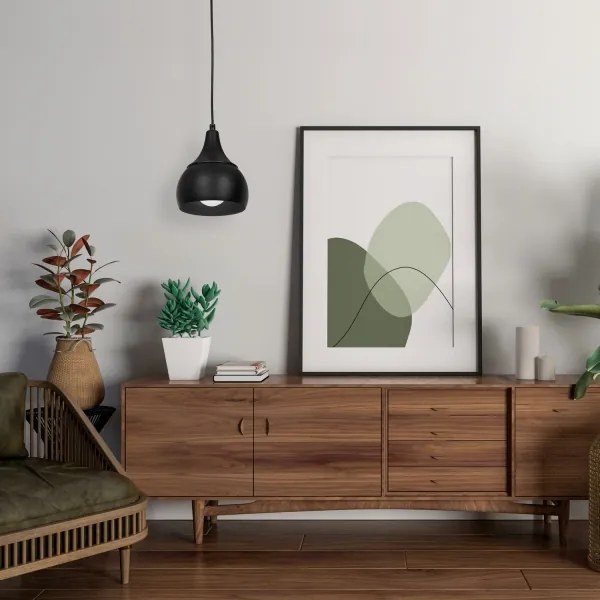 Lustră pe cablu AKTAN 1xE27/60W/230V neagră