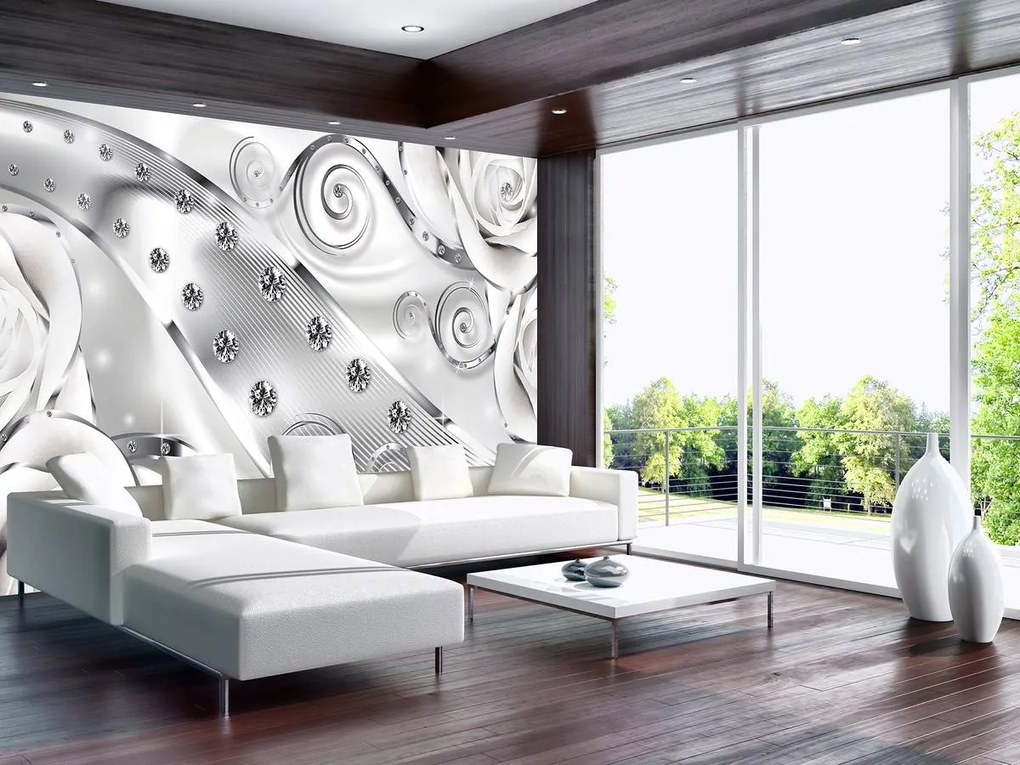 Fototapet - Ornament luxos cu diamante (254x184 cm)