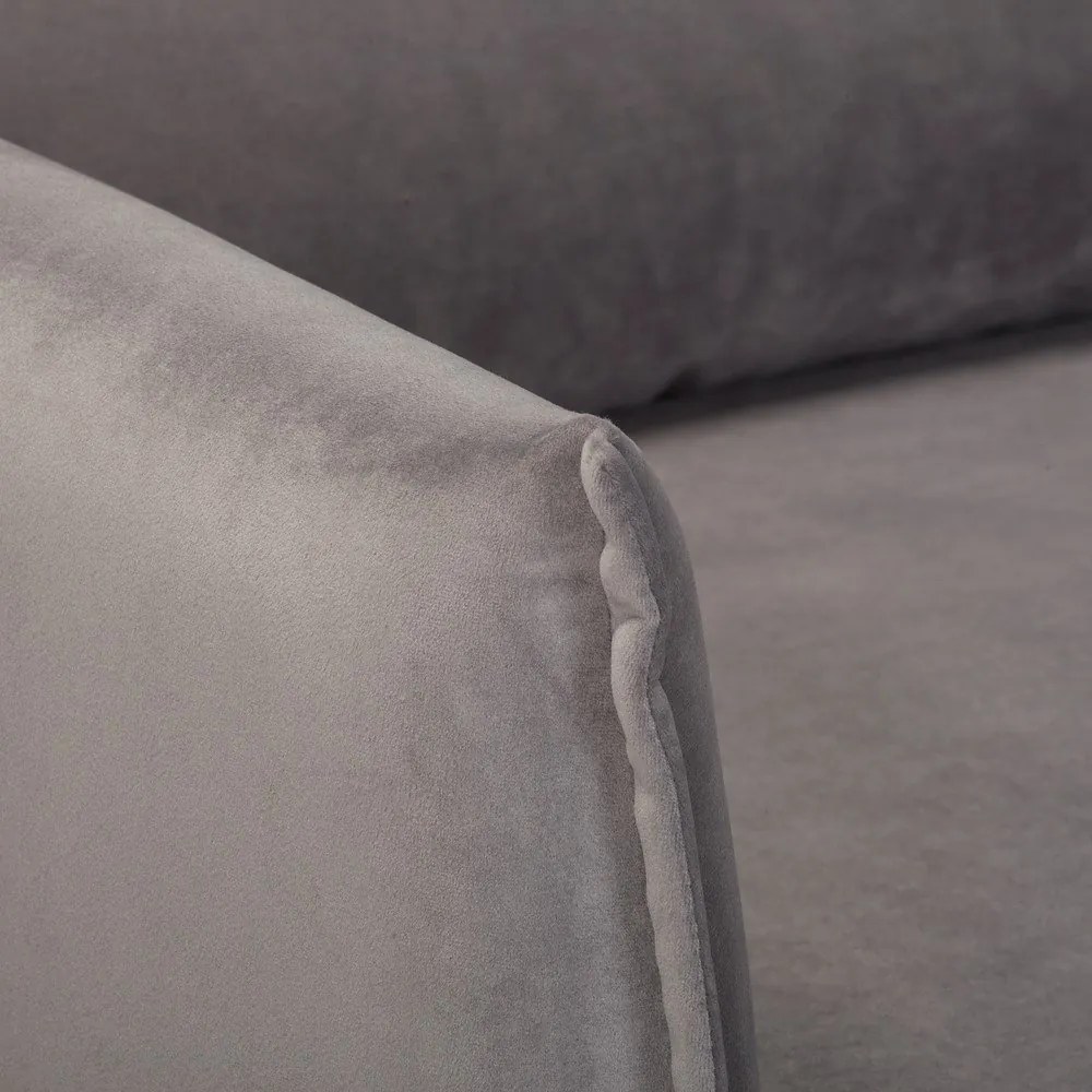 Fotoliu gri cu tapițerie din catifea Juli – Ropez