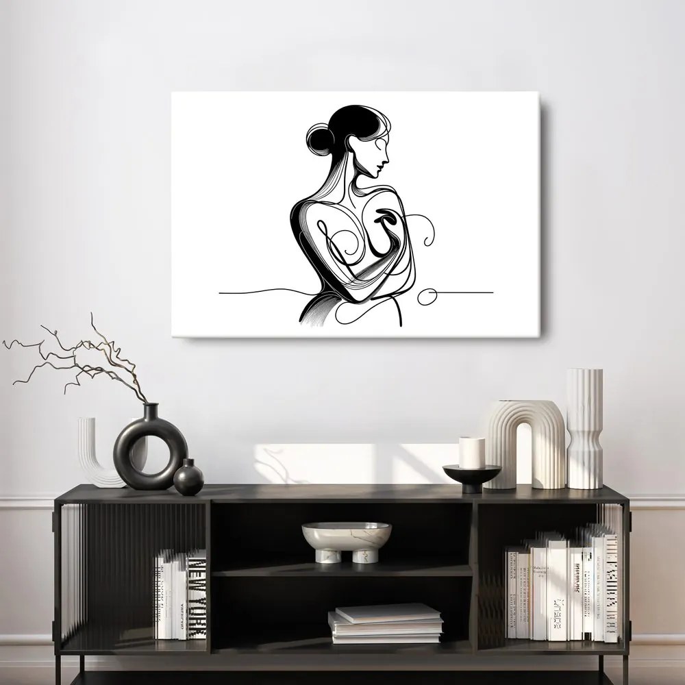 Tablou corp feminin în linii artistice