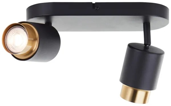 Brilliant - Spot LED COVELO 2x GU10/5W/230V, negru/auriu