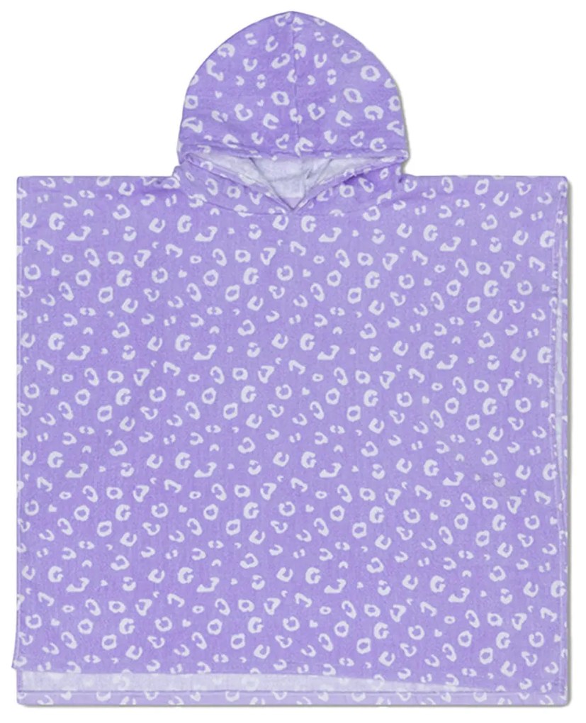 Poncho plajă copii 65 x 65 cm Leopard lila