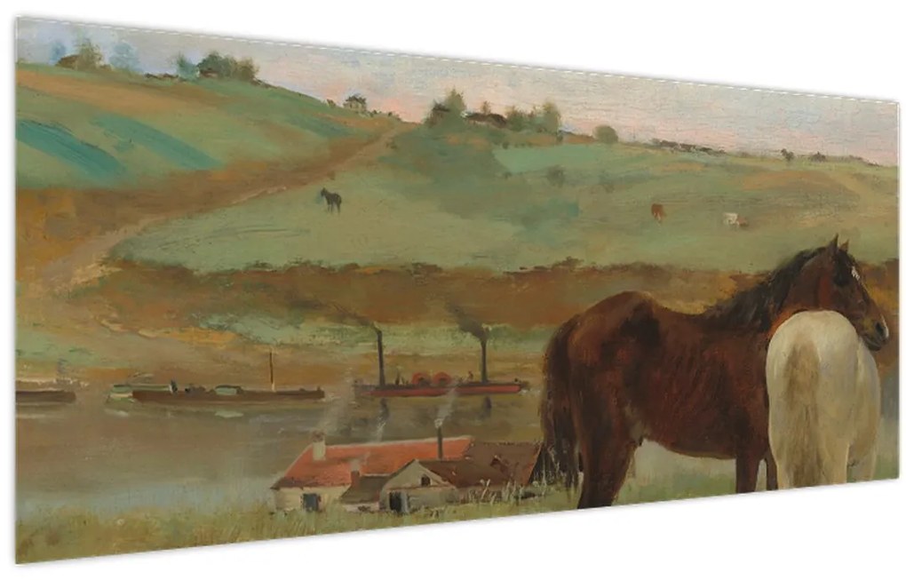 Tablou - Edgar Degas, Horses in a Meadow, reproducere (120x50 cm)