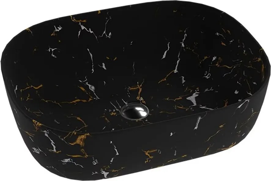 Lavoar pe blat Rune Sverre dreptunghiular 50 cm negru mat