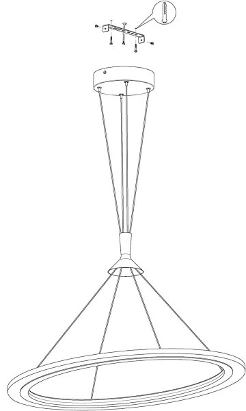 Eglo 98427 - Lustră LED RGB dimabilă pe cablu HORNITOS-C LED/37W/230V + telecomandă