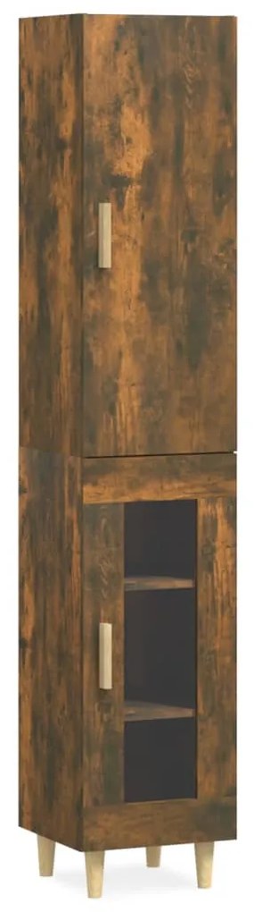 3115313 vidaXL Dulap înalt, stejar fumuriu, 34,5x34x180 cm, lemn prelucrat