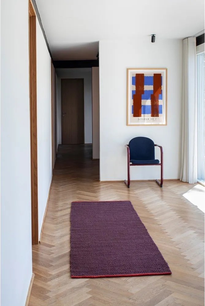 Covor tip traversă burgundy din iută 80x245 cm Notes – Mette Ditmer Denmark