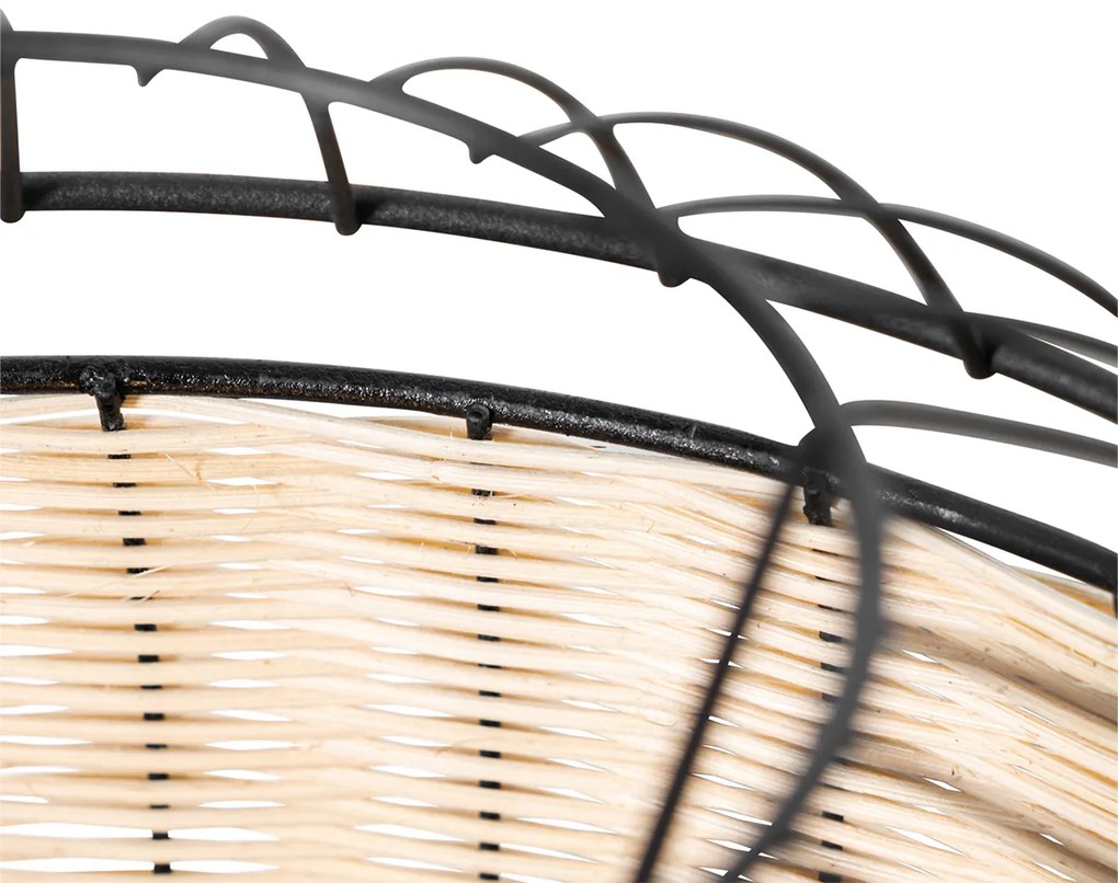 Lampă suspendată orientală neagră cu ratan 38 cm - Emir