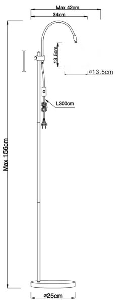 Globo 24857S - Lampadar ARCHIBALD 1xE14/40W/230V