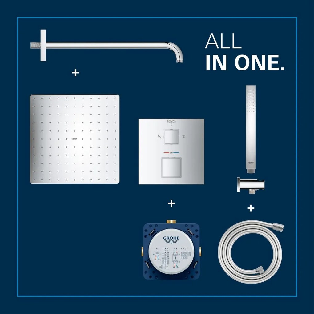 Grohe Precision Cube set de dus ascuns cu termostat da crom 34879000