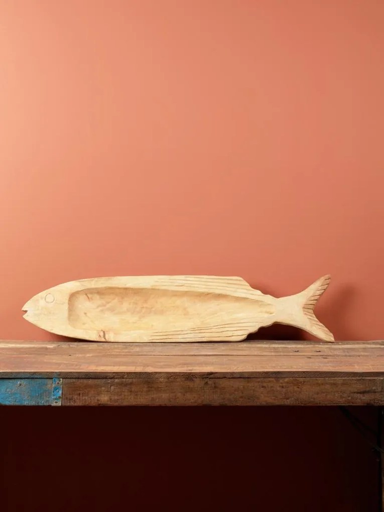 Tava servire, din lemn de mango, L70cm, Fish