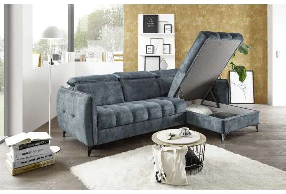 Coltar ext. Togo, Stanga - Dreapta, Smoke Blue, 2600 x 820 х 1760 mm.