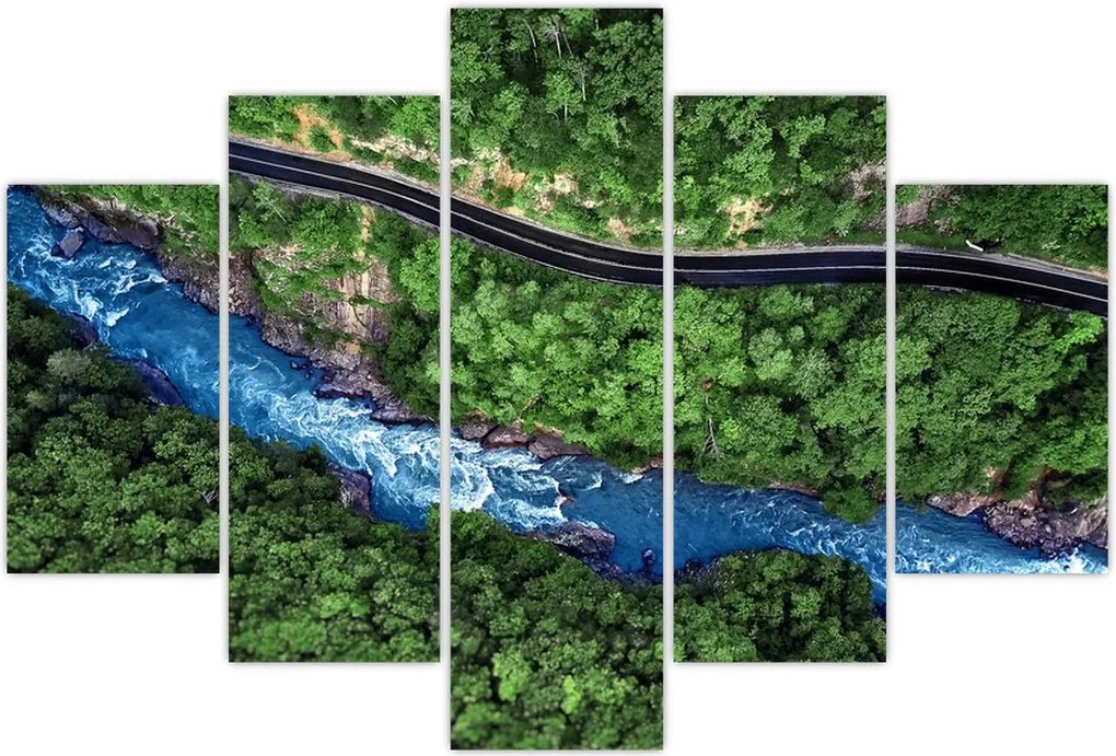 Tablou - Râu între munți, Caucaz, Rusia (150x105 cm)