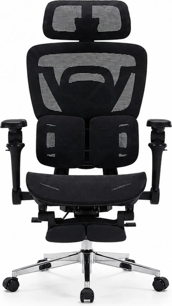 AERONIX SG630 MESH Black – Scaun ergonomic premium Full Mesh, Cotiere 7D, Suport Lombar Dublu, Șezut Translație, Mecanism multifunctional inclinare/blocare, Suport pentru picioare