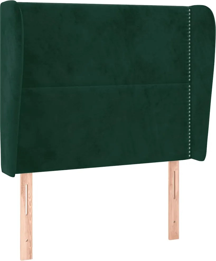 vidaXL Tăblie pat cu aripioare verde închis 93x23x118/128 cm catifea
