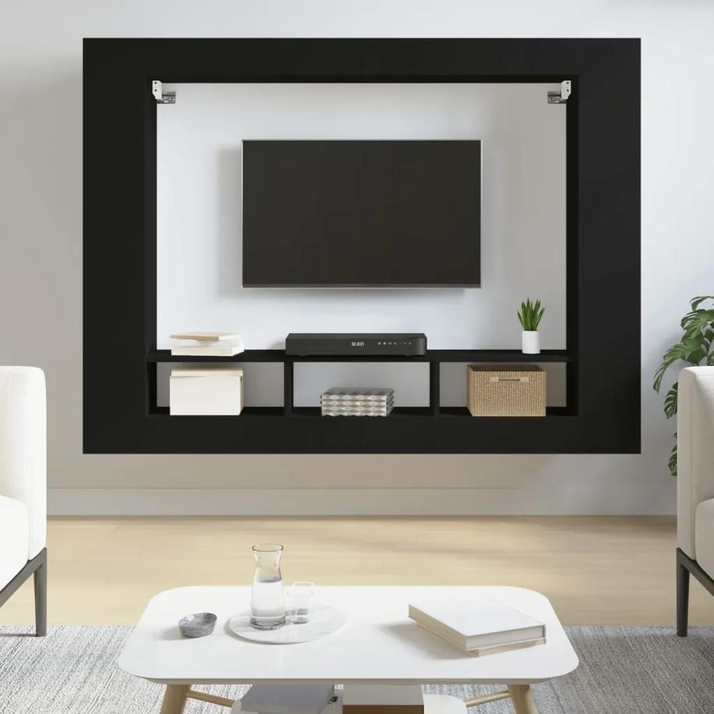 833723 vidaXL Comodă TV, negru, 152x22x113 cm, lemn prelucrat