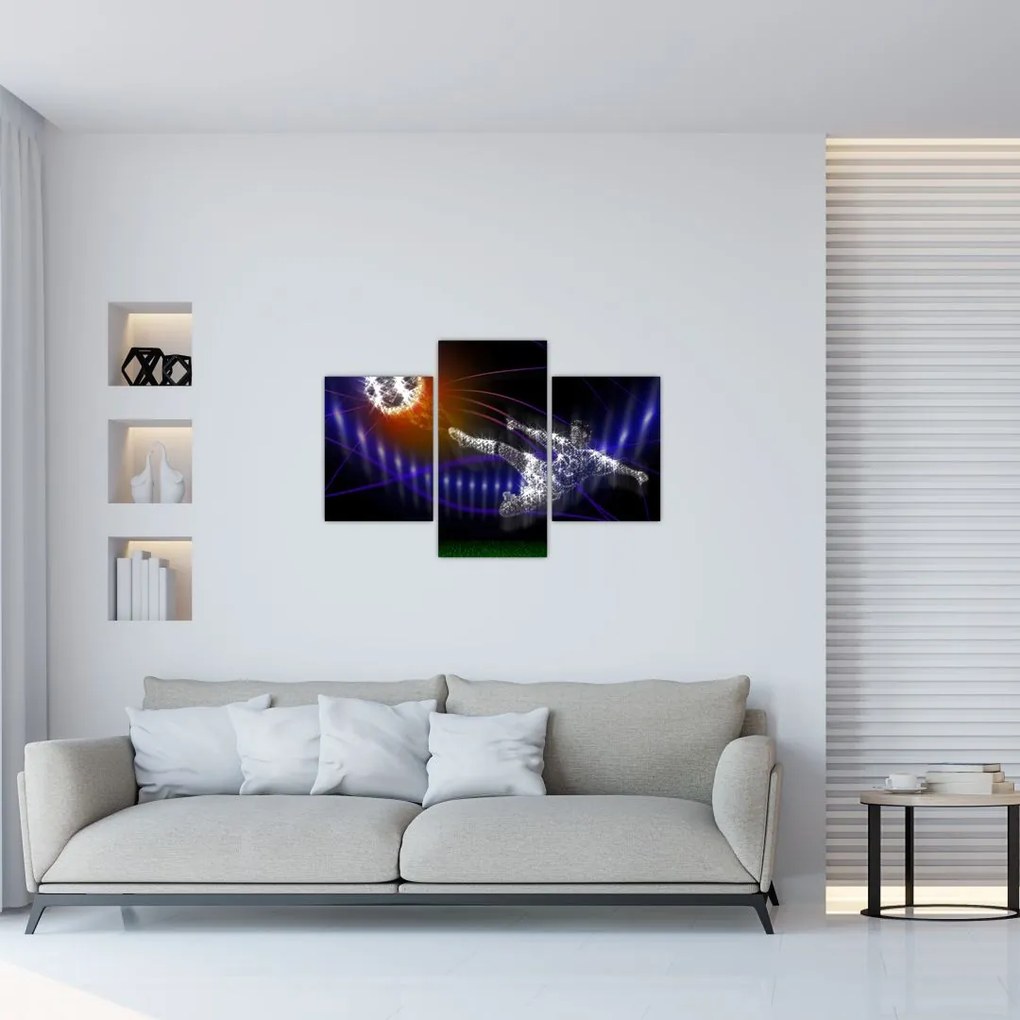Tablou - Fotbaliști în săritură (90x60 cm)