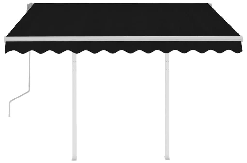 Copertina retractabila manual cu stalpi, antracit, 3x2,5 m Antracit, 3 x 2.5 m