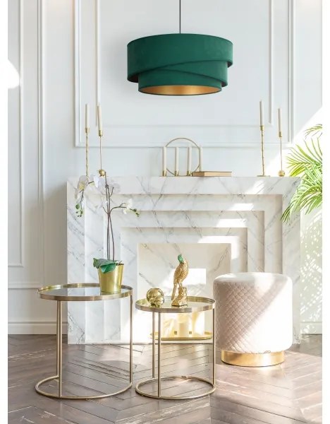 Lustră pe cablu Duolla KOBO 1xE27/15W/230V d. 45 cm verde/auriu