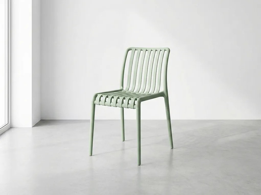 Set de gradina TREGO ISLAND - 4 scaune si masa rotunda ø 90 cm, verde