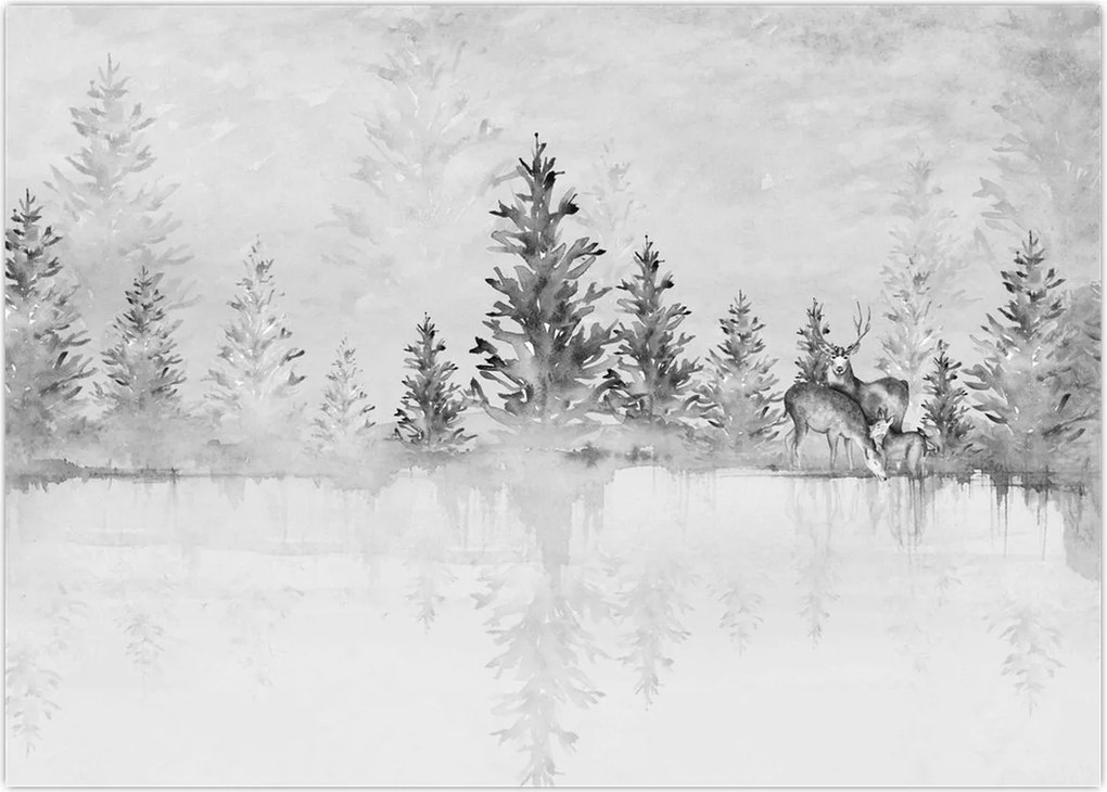 Tablou - Cerb lângă lac (70x50 cm)