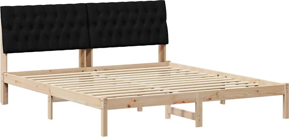 vidaXL Cadru de pat cu tăblie tapițată cu headboard Maro 180 x 200 cm