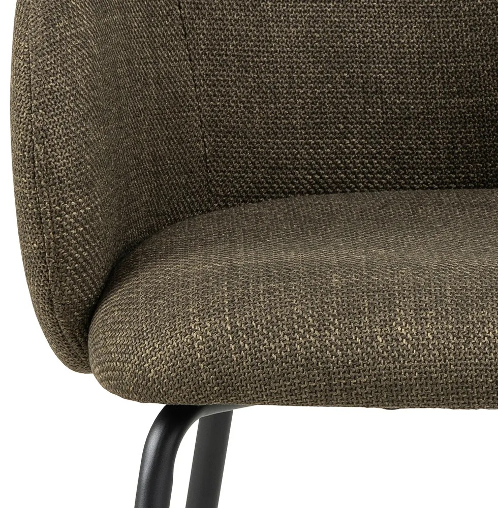 MAZZONI EXPORT CLARA Verde Măsliniu (material Basel 77)/picioare negre - SCAUN MODERN ADÂNC TAPIȚAT PENTRU SALON/LIVING/BIROU LOFT