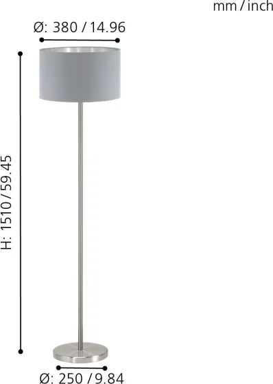Lampadar Eglo 95173 MASERLO 1xE27/60W/230V