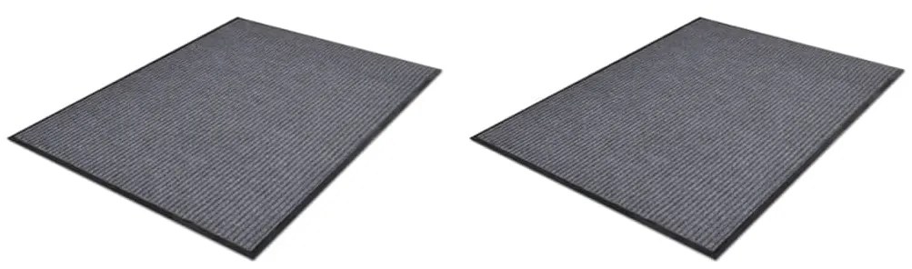 vidaXL Covorașe de ușă din PVC, 2 buc., gri, 90x60 cm
