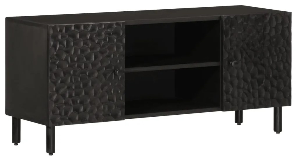 vidaXL Comodă TV, negru, 105x33x46 cm, lemn masiv de mango