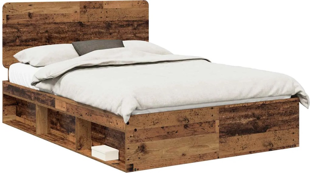 vidaXL Cadru de pat Lemn vechi 150 x 200 cm Lemn de pin masiv