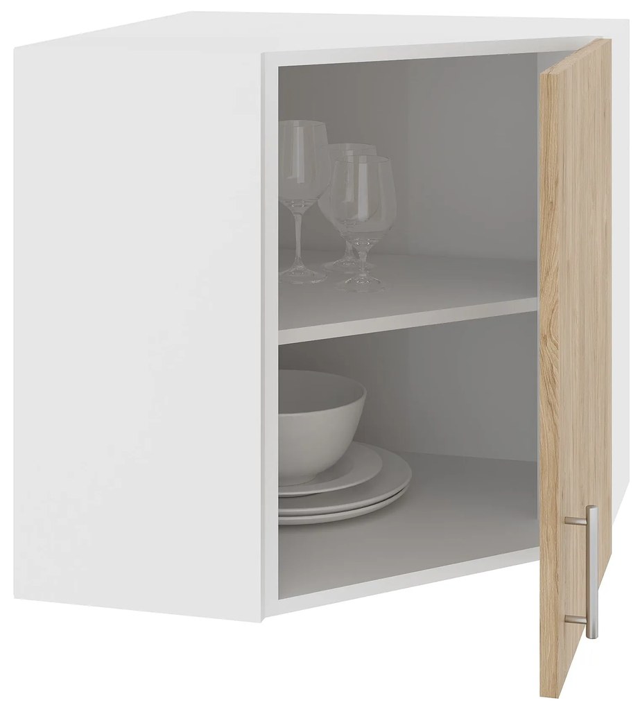 Corp Superior Colt Karo, Lemn Natural/Alb, 60 x 60 x 60 cm