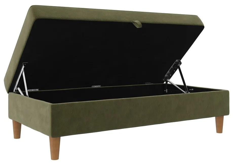 Taburet verde cu tapițerie din catifea Lilly – Støraa