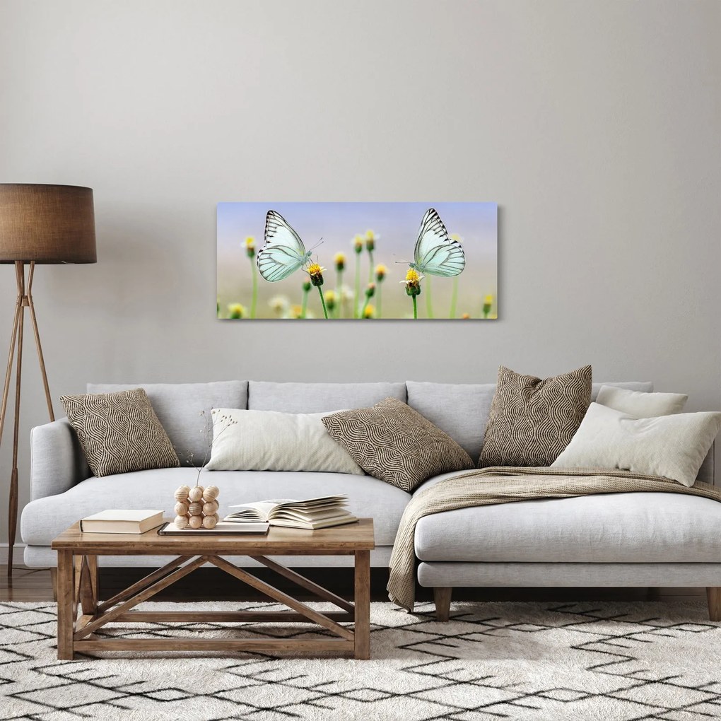 Tablou cu fluture pe floare (120x50 cm)